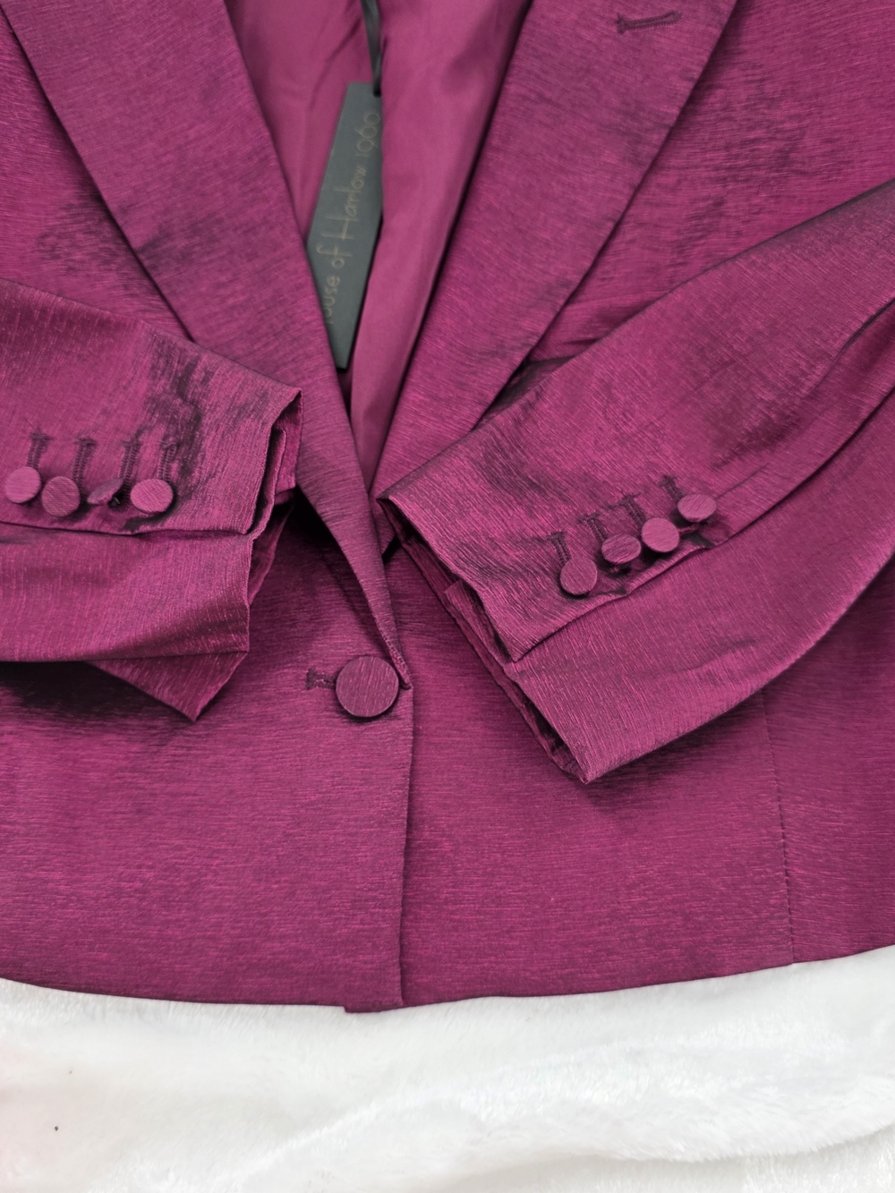 House Of Harlow 1960 Shiny Dark Fuchsia Cropped Blazer W/ Cami Womens Large - Picture 6 of 16